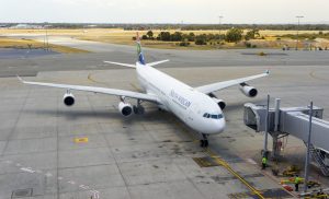 South African Airways Airbus A340 taxies